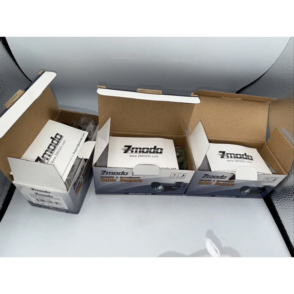 Zmodo Wired Security Cameras TI-051 IR Color Outdoor Bullet Day Night Lot of 3